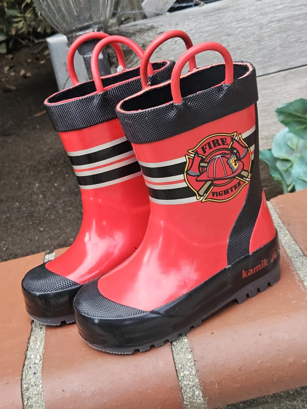 Kamik Kids' Red Firefighter Rain Boots
